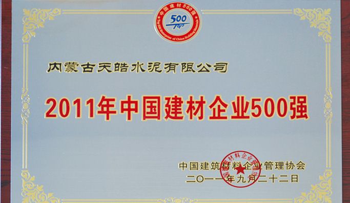 2011年中国建材企业500强